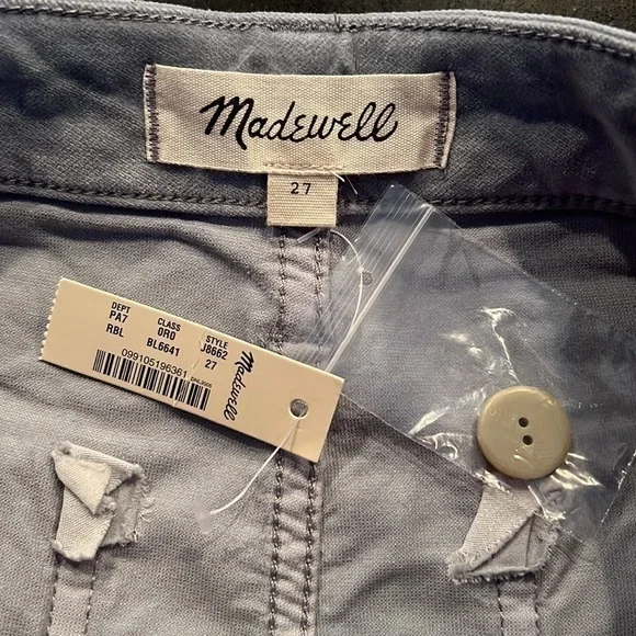 NWT Madewell Emmett Wide-Leg Crop Pants in Velveteen SZ 27 - Picture 3 of 7